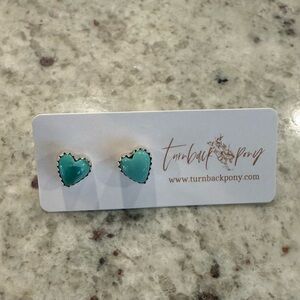 Heart Earrings - Turquoise